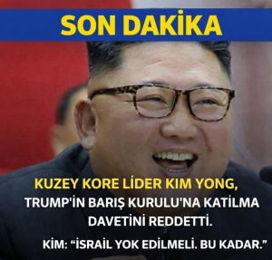 KİM JONG-UN’DAN “BARIŞ KURULU” DAVETİNE RET