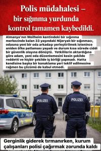 Almanya Weilheim Sığınma Yurdunda Güvenlik Olayı