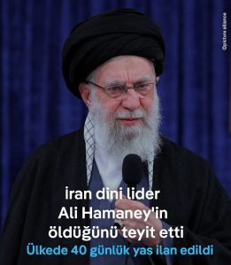 İran devlet televizyonu, ülkenin dinî lideri Ayetullah Ali Hamaney’in hayatını kaybettiğini resmen duyurdu.