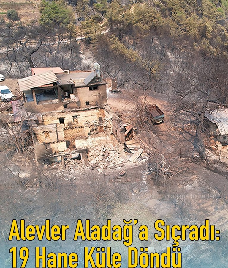 Adana’nın Aladağ ilçesine sıçrayan orman yangınında 19 hane alevlere teslim olurken, evlerini kaybeden vatandaşlar yükselen alevleri çaresizce izledi.